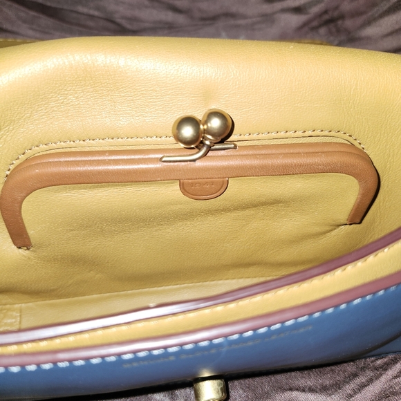 COACH Dinky 1941 Cornflower Blue Glove Tanned Leather Crossbody - Picture 7 of 12